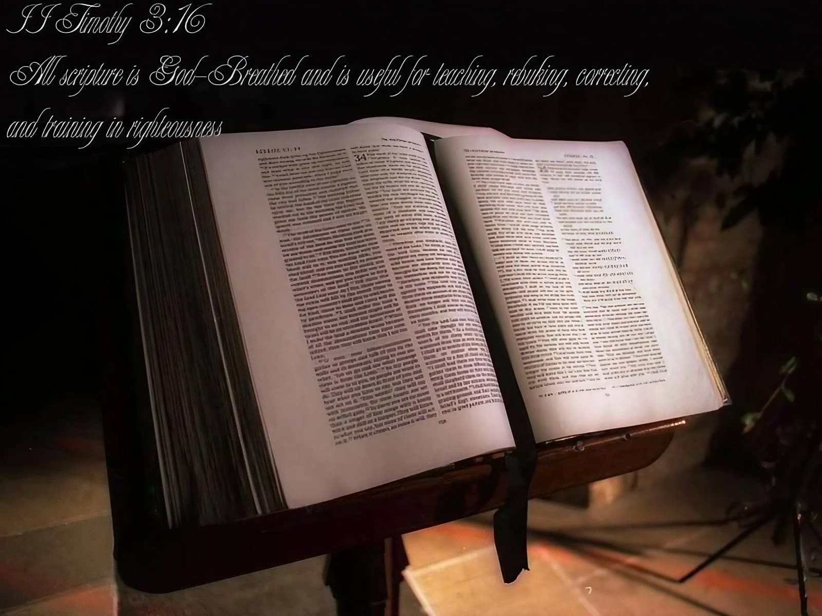 A bible sitting on top of a table.