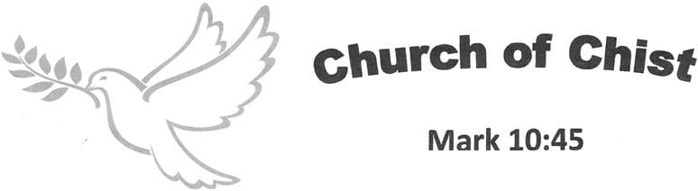 A black and white image of the logo for church.